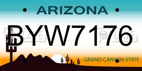BYW7176 Arizona License Plate