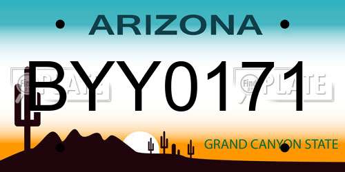 BYY0171 Arizona License Plate
