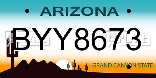 BYY8673 Arizona License Plate