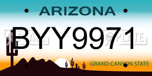 BYY9971 Arizona License Plate