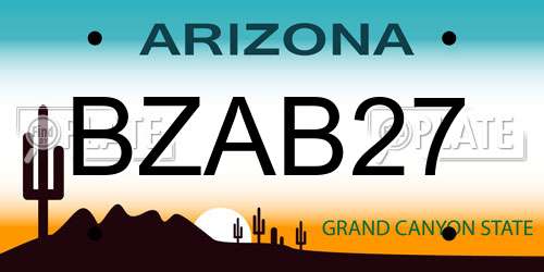 BZAB27 Arizona License Plate