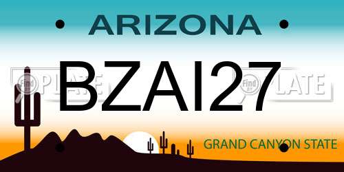 BZAI27 Arizona License Plate