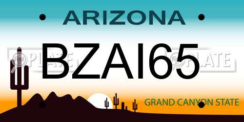 BZAI65 Arizona License Plate