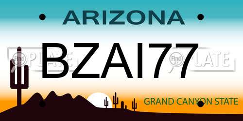 BZAI77 Arizona License Plate