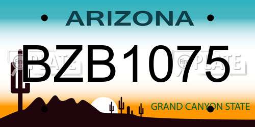 BZB1075 Arizona License Plate