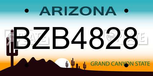 BZB4828 Arizona License Plate