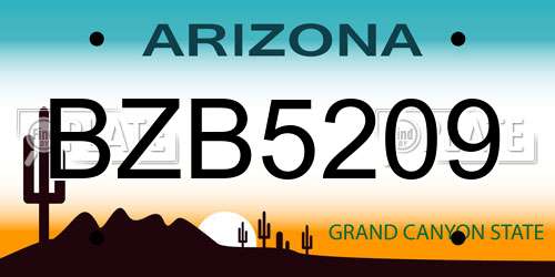 BZB5209 Arizona License Plate