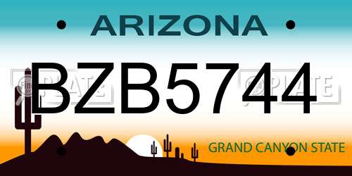 BZB5744 Arizona License Plate