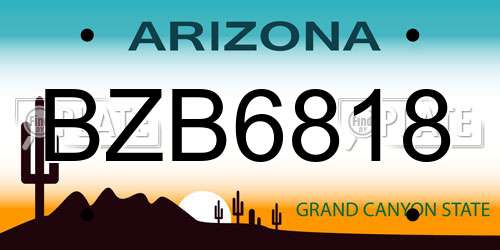 BZB6818 Arizona License Plate