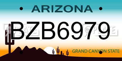 BZB6979 Arizona License Plate