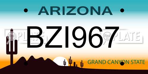 BZI967 Arizona License Plate