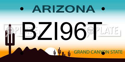 BZI96T Arizona License Plate