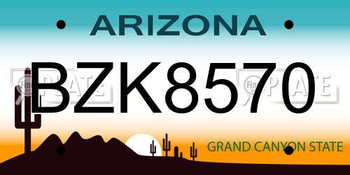 BZK8570 Arizona License Plate