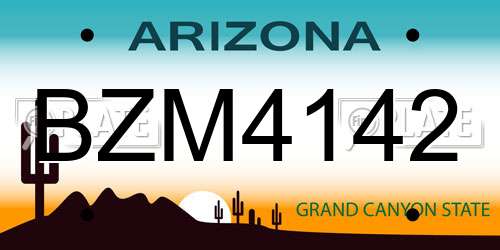 BZM4142 Arizona License Plate