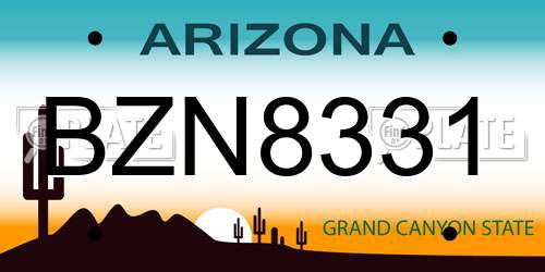 BZN8331 Arizona License Plate