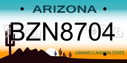BZN8704 Arizona License Plate