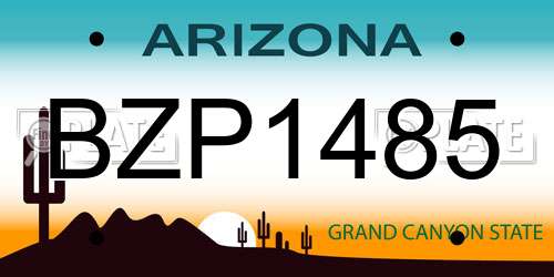 BZP1485 Arizona License Plate