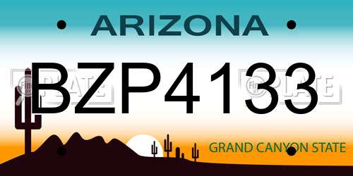 BZP4133 Arizona License Plate
