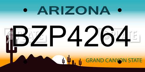 BZP4264 Arizona License Plate