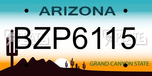 BZP6115 Arizona License Plate