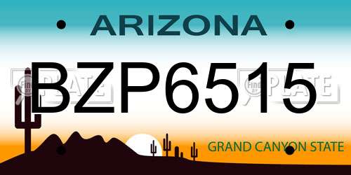 BZP6515 Arizona License Plate