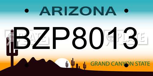 BZP8013 Arizona License Plate