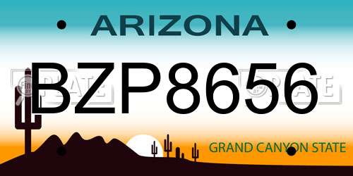 BZP8656 Arizona License Plate