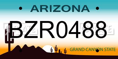 BZR0488 Arizona License Plate