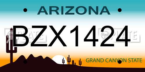 BZX1424 Arizona License Plate