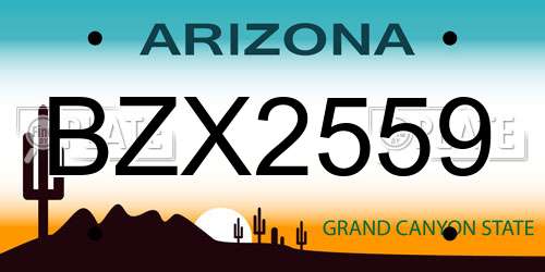 BZX2559 Arizona License Plate