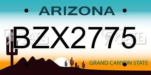 BZX2775 Arizona License Plate