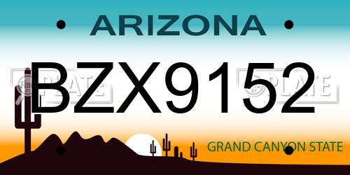 BZX9152 Arizona License Plate