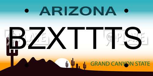 BZXTTTS Arizona License Plate