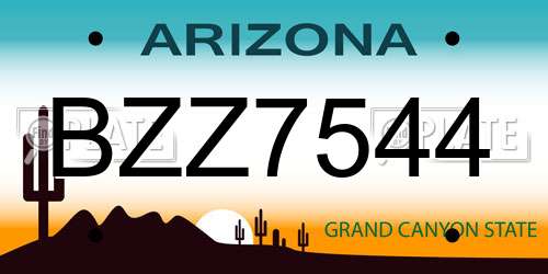 BZZ7544 Arizona License Plate