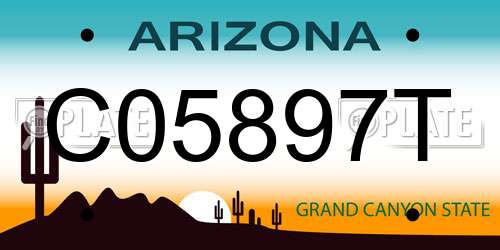 C05897T Arizona License Plate