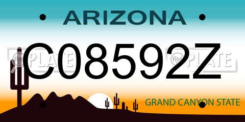 C08592Z Arizona License Plate