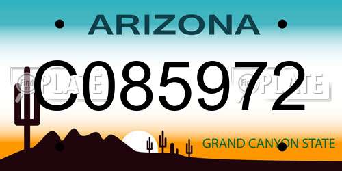C085972 Arizona License Plate