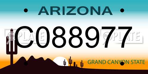 C088977 Arizona License Plate