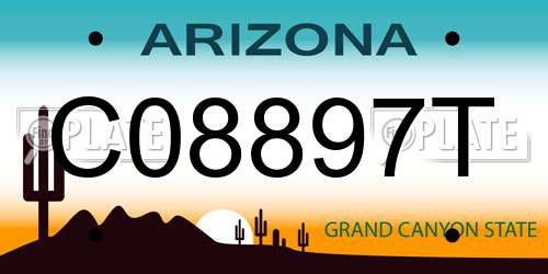 C08897T Arizona License Plate