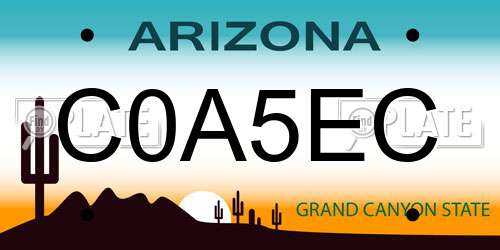 C0A5EC Arizona License Plate