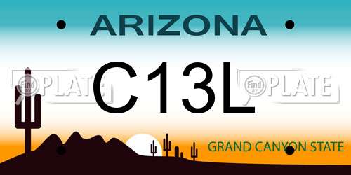 C13L Arizona License Plate