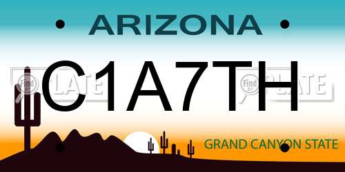 C1A7TH Arizona License Plate
