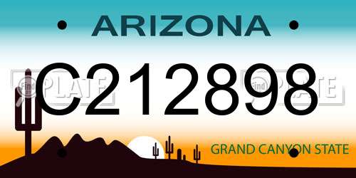 C212898 Arizona License Plate