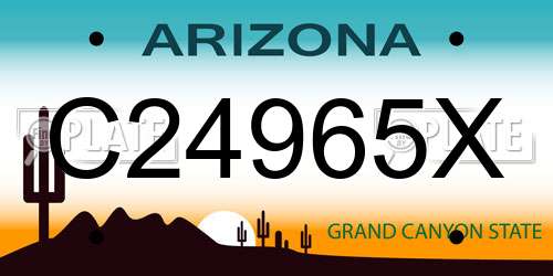 C24965X Arizona License Plate