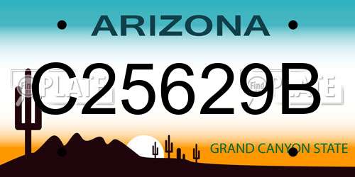 C25629B Arizona License Plate