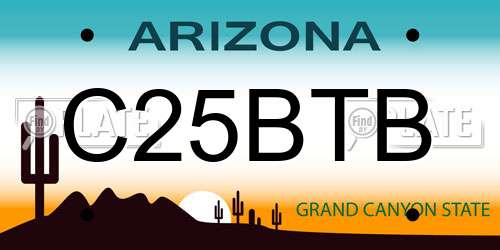 C25BTB Arizona License Plate