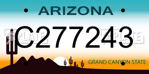 C277243 Arizona License Plate