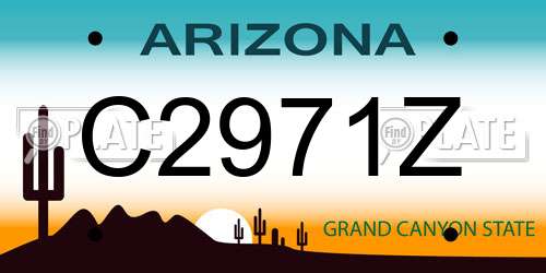 C2971Z Arizona License Plate