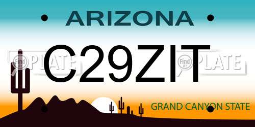 C29ZIT Arizona License Plate