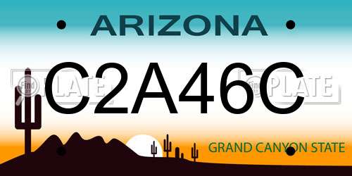 C2A46C Arizona License Plate